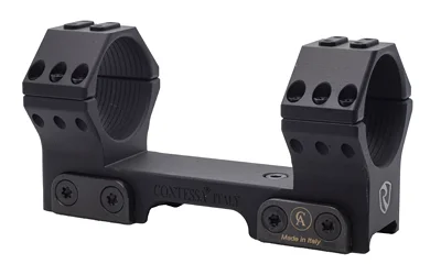 RITON 34MM Picatinny bolt-on mount, black, angled side view with dual rings and mounting bolts