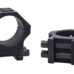 RITON 30MM Tactical Rings, pair of black rings in angled views with mounting clamps