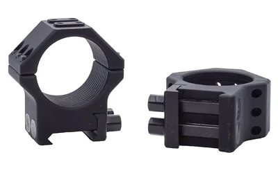 RITON 30MM Tactical Rings, pair of black rings in angled views with mounting clamps