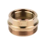 Rearden Atlas Alpha LPRO gold-tone threaded adapter, angled top view with hex flats