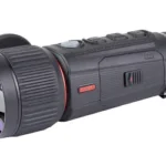 IRay Vista S50R thermal monocular, black angled side view with lens, eyecup and top controls