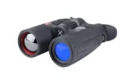 NOCPIX QUEST THRM BINO 1280 50MM LRF black binocular unit, front angled view with blue lens