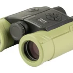 RIX MK-R3000 LRF BINO, green and black binocular front view with top controls