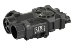 RIX RIP-3C IR laser/illuminator, black, angled front view with dual apertures and top controls