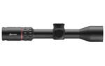 Burris Veracity black riflescope in side view with adjustment turrets and flared objective bell
