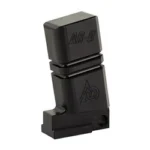 ODIN WORKS LOWER VISE BLOCK AR9 black angled view with stepped body and mounting base