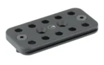 ULTRADYNE UD DYNA ARCA RAIL 3.00-inch black rail, angled top view with multiple holes and two screws