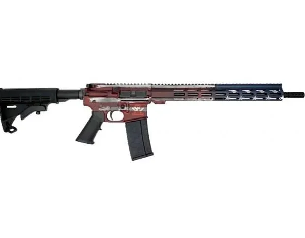10 Ring GLFA AR-15 Rifle .223 Wylde 30rd Magazine 16" Barrel Barrel Worn American Flag Frame