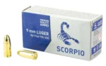 STV Technology SCORPIO AMMO 9MM 124GR FMJ 50/1000