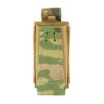 GBRS GROUP SINGLE PISTOL POUCH MC, front view of multicam fabric pouch with top pull tab