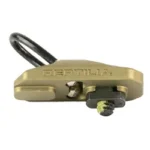 REPTILIA SOCKET SLING LOOP FDE, tan mount with black oval loop in angled front view