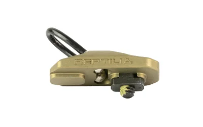 primary-18884 REPTILIA SOCKET SLING LOOP FDE, tan mount with black oval loop in angled front view
