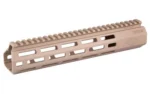 REPTILIA HANDGUARD 10.5 M-LOK FDE, tan angled side view with top rail and elongated slots