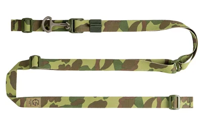 Edgar Sherman Design ESD Sling Jungle Frogskin, green camouflage sling laid flat with buckles