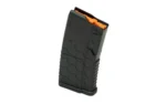 Hexmag Shorty AR15 magazine, black angled view with textured body and orange follower