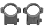 BURRIS MED 1" RINGS CZ527 SA BLK, two black scope rings in front view with mounting clamps