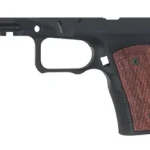 SHARPS RUGER RXM GRIP BLACK/CHERRY, black right-side view with cherry grip panels