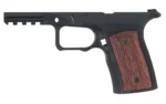 SHARPS RUGER RXM GRIP BLACK/CHERRY, black right-side view with cherry grip panels