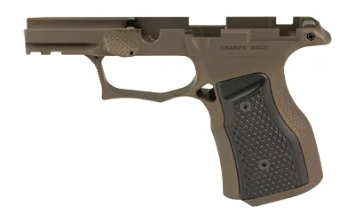 SHARPS GEN3 P365 X/XL BRZ/BLK SAFE, bronze frame side view with black textured grip panels