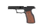 SHARPS GEN3 P365 XMACRO BLK/CHRY, black frame side view with cherry grip panels and rail