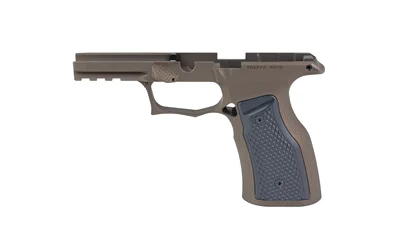 SHARPS GEN3 P365 XMACRO BRZ/BLK, bronze frame side view with black textured grip panels and rail