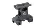GBRS LERNA MOUNT AMPNT DUTY RDS BLK, black angled side view with raised platform and two screws