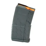 Hexmag Shorty AR15 magazine, gray angled view with textured body and orange follower