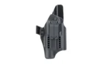 GBRS P1 IWB HLSTR FOR GLK X300U RH black holster front view with belt clip, screws and vent holes