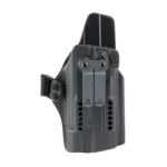 GBRS P1 IWB HLSTR SIG P320 X300U RH black holster front view with belt clip, screws and vent holes
