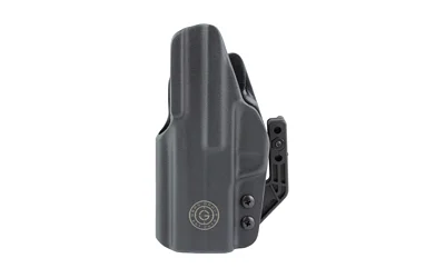 GBRS P1 IWB HLSTR P365 XMACRO RH black angled side view with belt clip and molded shell