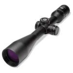 BURRIS SIG HD black riflescope in angled side view with large objective lens and adjustment turrets