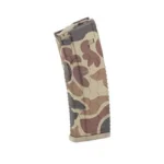 HEXMAG HD S2 AR15 5.56 15RD DCP curved magazine, side view with tan and brown camouflage pattern