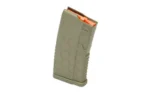 HEXMAG SHRTY 10/20 AR15, flat dark earth angled side view with hex pattern and orange follower