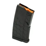 HEXMAG SHORTY AR15, black angled side view with hex pattern and orange follower
