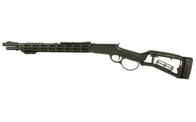 DERYA RAN IRONWOLF 45C, black lever-action firearm in side view with ventilated fore-end