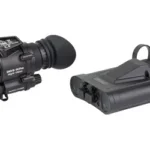 INFITAC DNVS-14 PRO Night Vision, black monocular and separate battery pack in angled views