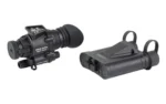 INFITAC DNVS-14 PRO Night Vision, black monocular and separate battery pack in angled views