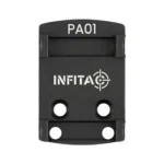 INFITAC PA01 RMSC FP Mount, black top view with four mounting holes