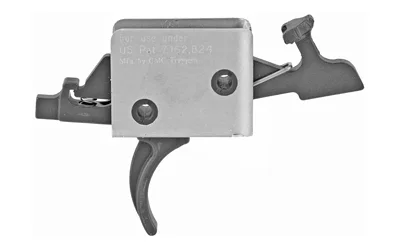 CMC AR-15 2-STAGE TRIGGER CURVED 2LB gray side view with curved trigger and housing