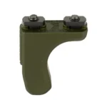 Die Free Co DFCO FULL STOP HAND STOP OD GREEN green hand stop, angled front view with two screws