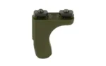 Die Free Co DFCO FULL STOP HAND STOP OD GREEN green hand stop, angled front view with two screws