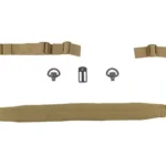 GBRS SECOND BEST SLING BUNDLE COYOTE coyote brown sling laid flat with loose black hardware