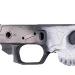 SHARPS BADLANDS EDITION STRIPPED LWR gray lower receiver left-side view with skull design