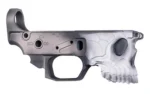 SHARPS BADLANDS EDITION STRIPPED LWR gray lower receiver left-side view with skull design