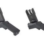 ULTRADYNE C2 Offset Folding Combo Aperture, black sight shown from front and rear angles