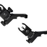 ULTRADYNE C4 OFFS FLDNG SGHT CMB black folding front and rear sights, angled views