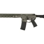LWRC ICDI, right-side view with green handguard and receiver, black stock and magazine