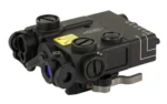 Steiner DBAL A3 black dual aiming laser in front three-quarter view with capped apertures
