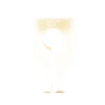ENERGETIC VOX BLOX pale translucent block, front view with circular cutout and narrow slot