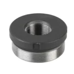 ENERGETIC DT ADAPTER TITNUM 11/16X24 black and silver threaded adapter, angled top view